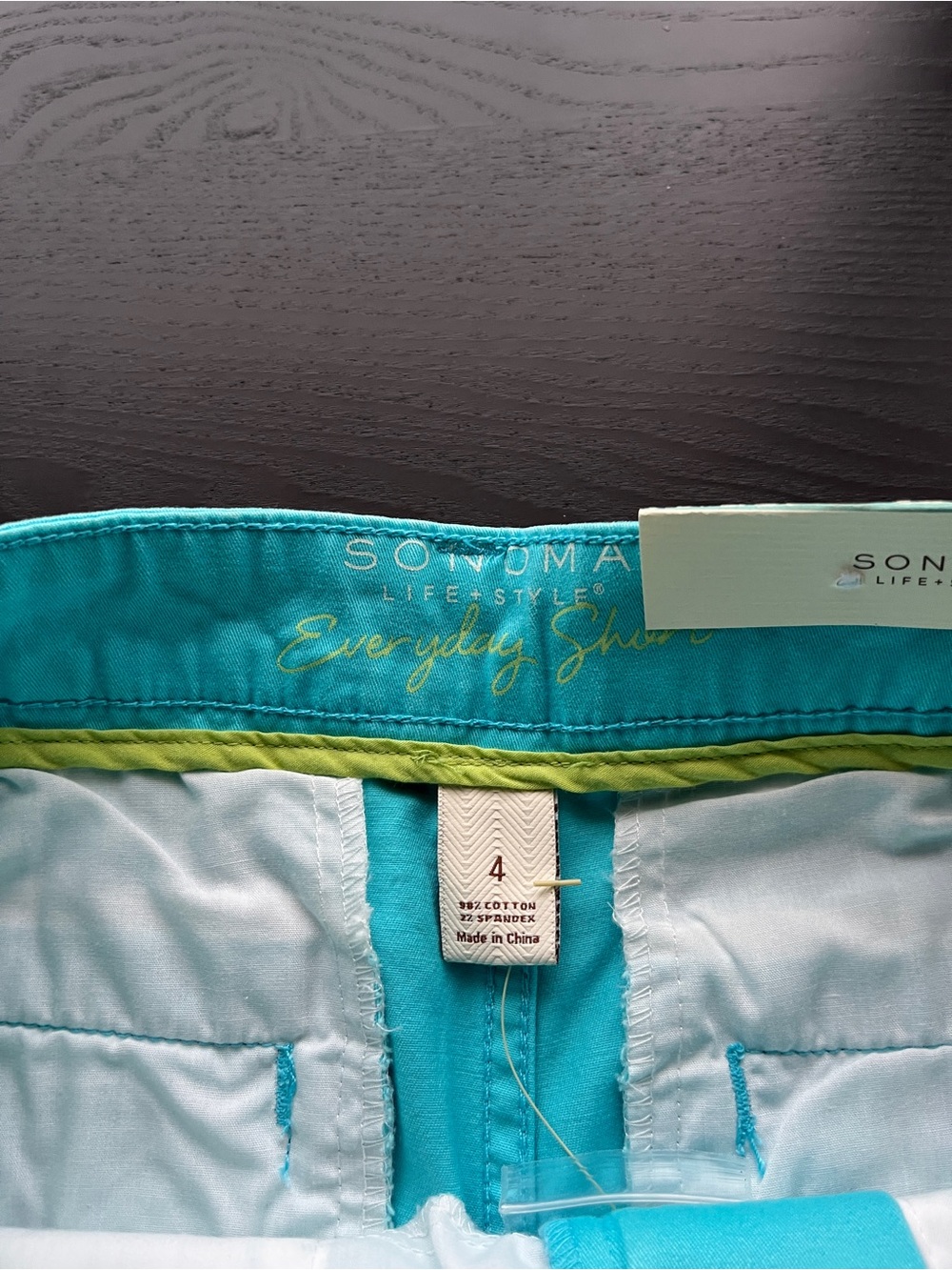 Sonoma Goods for Life (Original $30) Teal Everyday Chino Shorts Size 4 - Picture 3 of 16